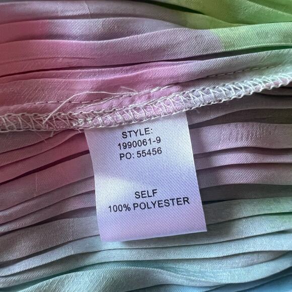 Anthropologie Current Air Zoey Rainbow Pastel Cotton Candy Pleated dress Small - Picture 6 of 7